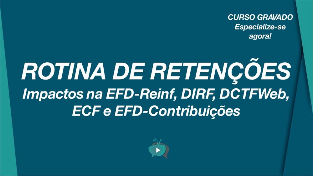 EAD - ROTINA DE RETENÇÕES (CONTABILISTAPLAY) 