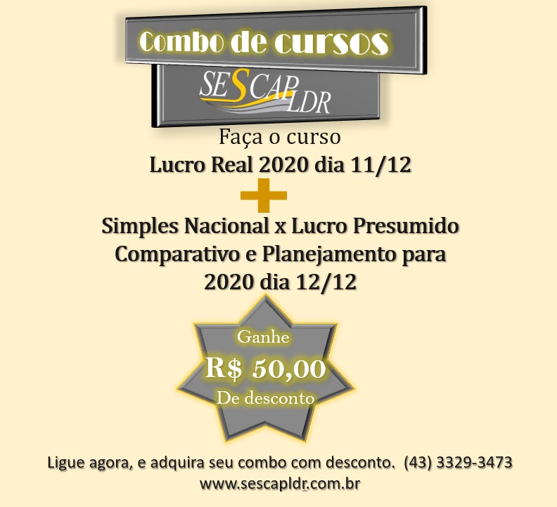 Combo Promocional Lucro Real 2020 E Simples Nacional x Lucro Presumido Comparativo e Planejamento para 2020